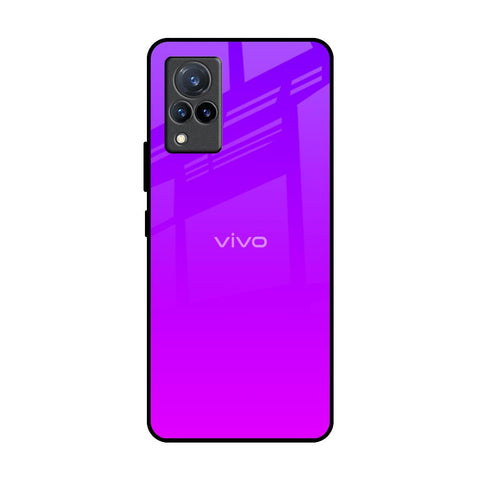 Purple Pink Vivo V21 Glass Back Cover Online