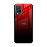 Maroon Faded Vivo V21 Glass Back Cover Online