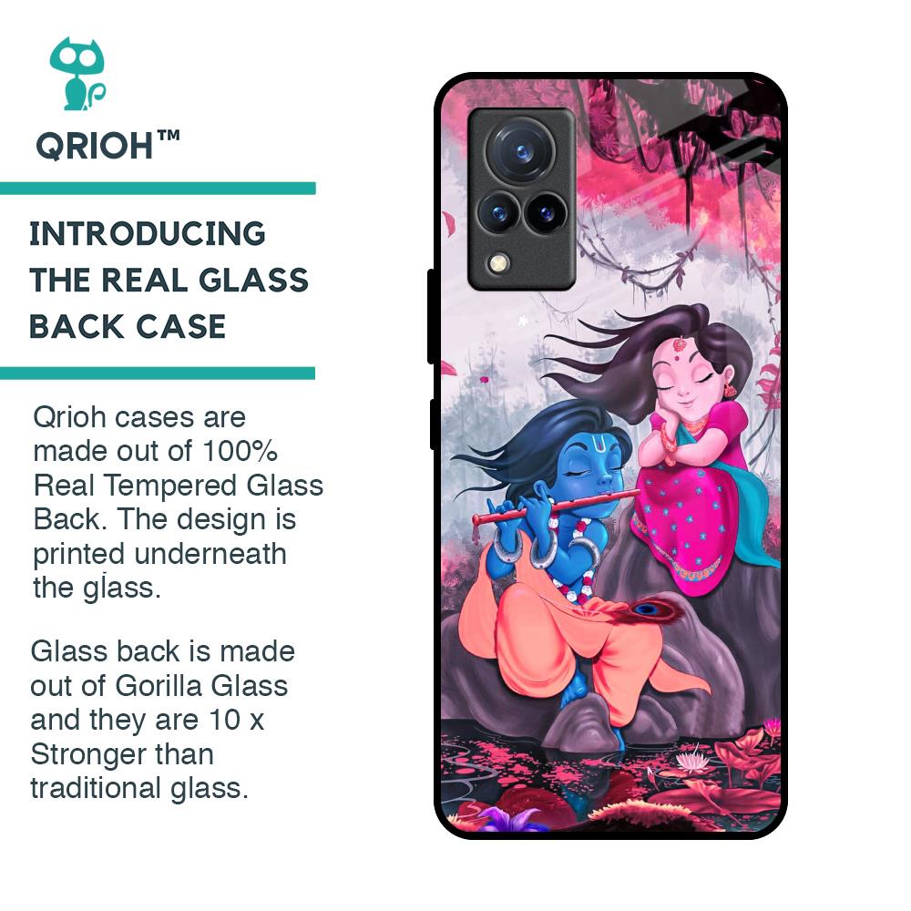 Radha Krishna Art Glass Case for Vivo V21