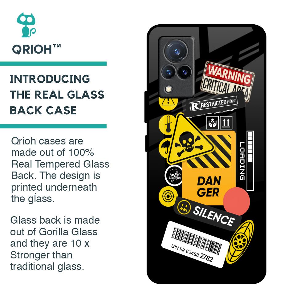 Danger Signs Glass Case for Vivo V21