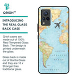 Travel Map Glass Case for Vivo V21