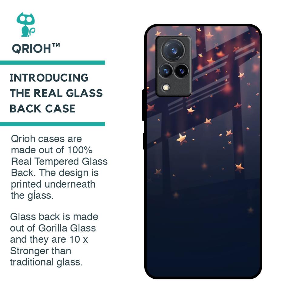 Falling Stars Glass Case For Vivo V21