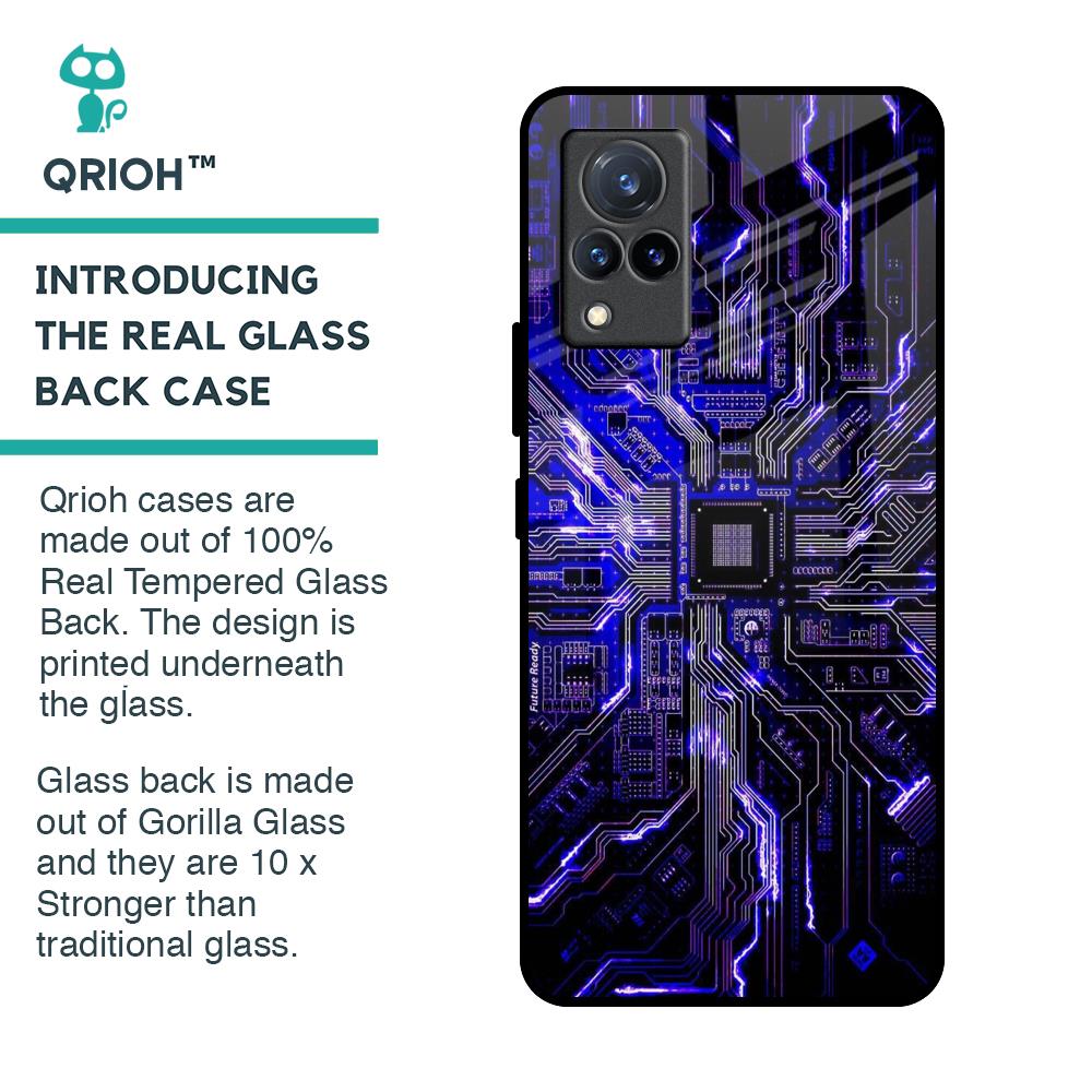 Techno Color Pattern Glass Case For Vivo V21