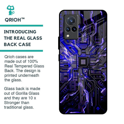 Techno Color Pattern Glass Case For Vivo V21