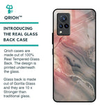 Pink And Grey Marble Glass Case For Vivo V21
