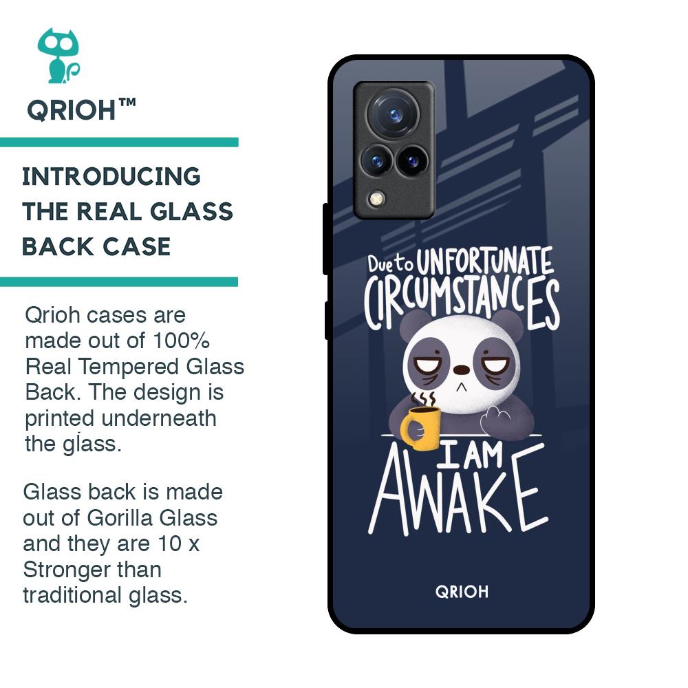 Struggling Panda Glass Case for Vivo V21