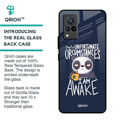 Struggling Panda Glass Case for Vivo V21