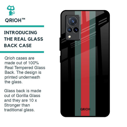 Vertical Stripes Glass Case for Vivo V21