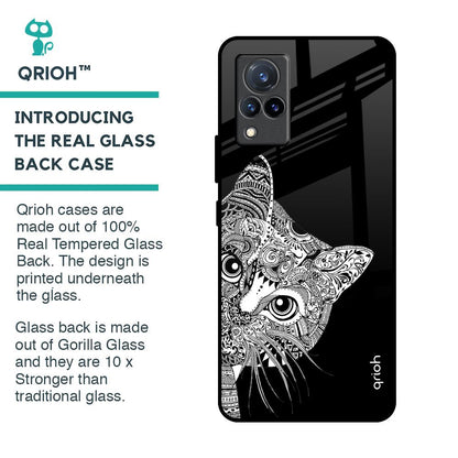 Kitten Mandala Glass Case for Vivo V21
