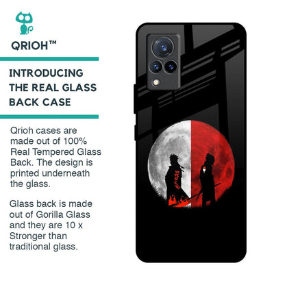 Anime Red Moon Glass Case for Vivo V21