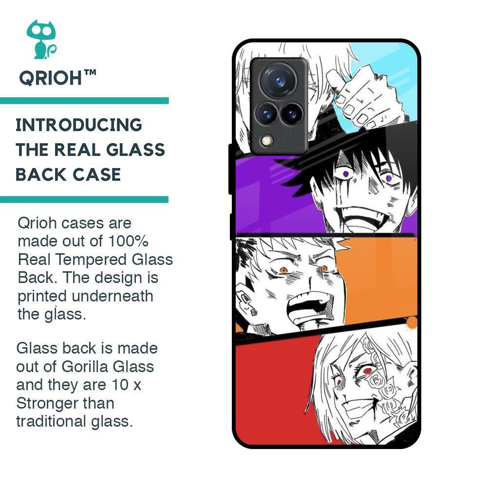 Anime Sketch Glass Case for Vivo V21