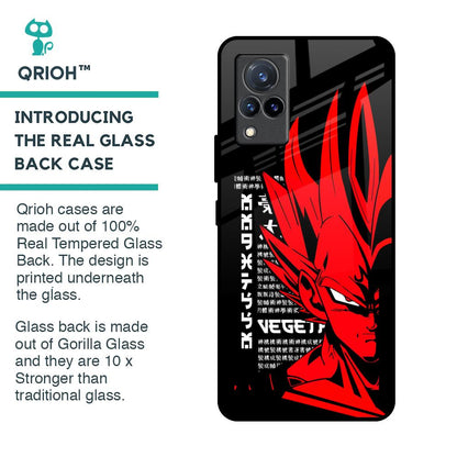 Red Vegeta Glass Case for Vivo V21