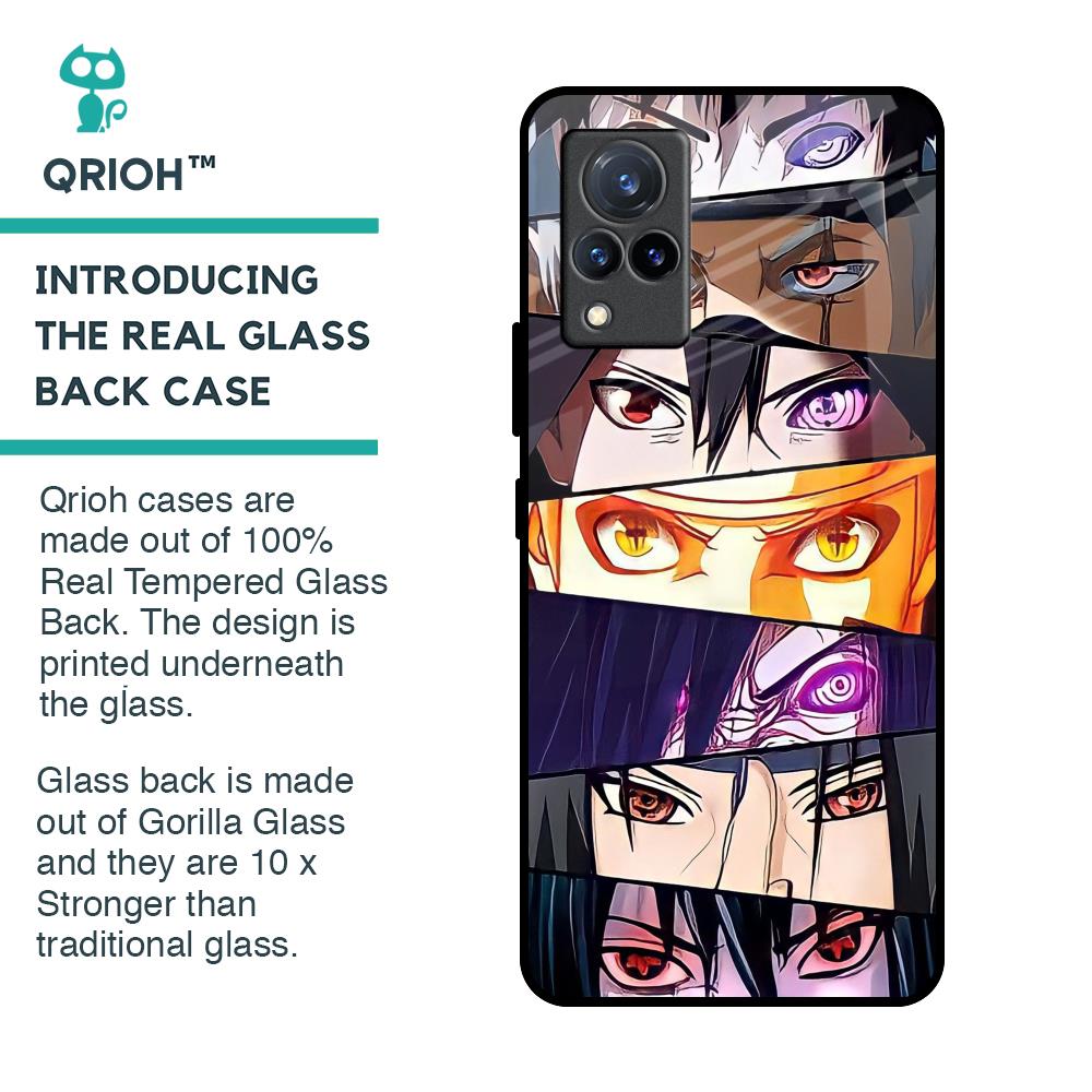 Anime Eyes Glass Case for Vivo V21