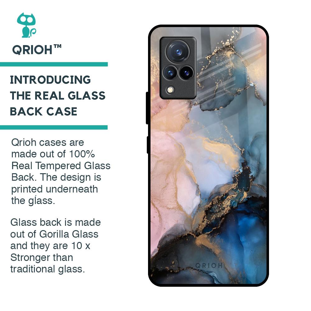 Marble Ink Abstract Glass Case for Vivo V21
