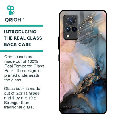 Marble Ink Abstract Glass Case for Vivo V21