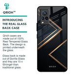 Sleek Golden & Navy Glass Case for Vivo V21