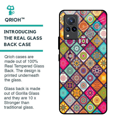 Multicolor Mandala Glass Case for Vivo V21