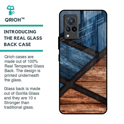 Wooden Tiles Glass Case for Vivo V21