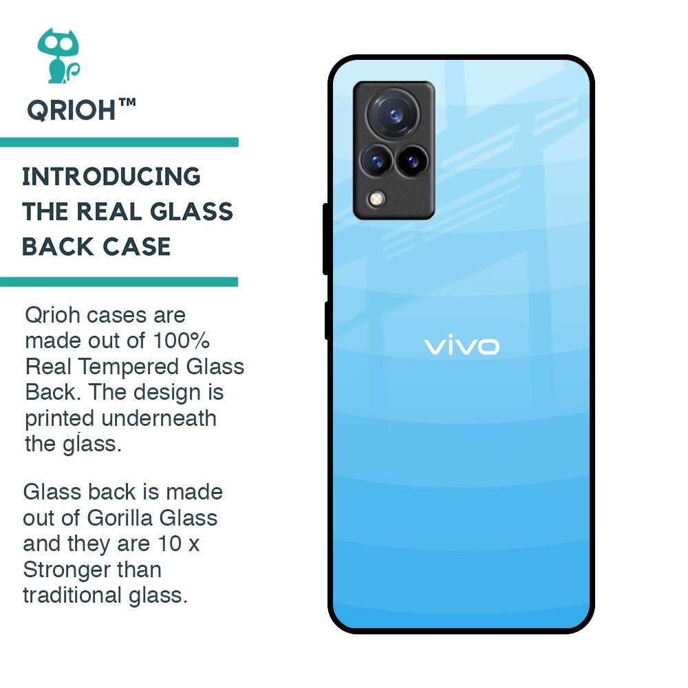 Wavy Blue Pattern Glass Case for Vivo V21