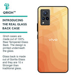Orange Curve Pattern Glass Case for Vivo V21