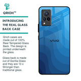 Blue Wave Abstract Glass Case for Vivo V21