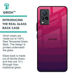 Wavy Pink Pattern Glass Case for Vivo V21