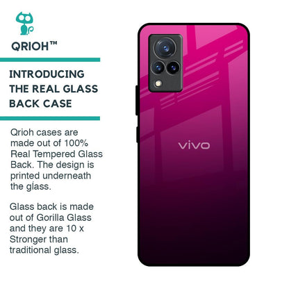 Purple Ombre Pattern Glass Case for Vivo V21