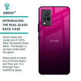 Purple Ombre Pattern Glass Case for Vivo V21