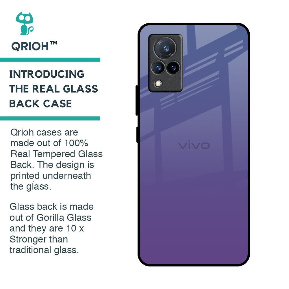 Indigo Pastel Glass Case For Vivo V21
