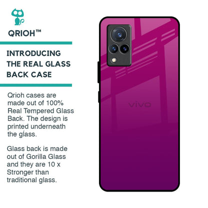 Magenta Gradient Glass Case For Vivo V21