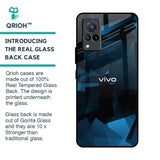 Polygonal Blue Box Glass Case For Vivo V21