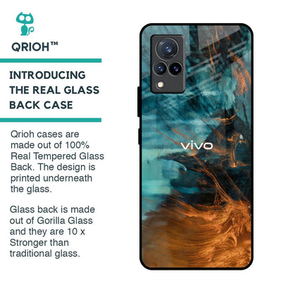 Golden Splash Glass Case for Vivo V21