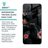 Tropical Art Flower Glass Case for Vivo V21