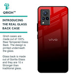 Maroon Faded Glass Case for Vivo V21