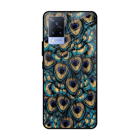 Peacock Feathers Vivo V21 Glass Cases & Covers Online