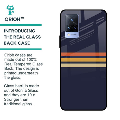 Tricolor Stripes Glass Case For Vivo V21