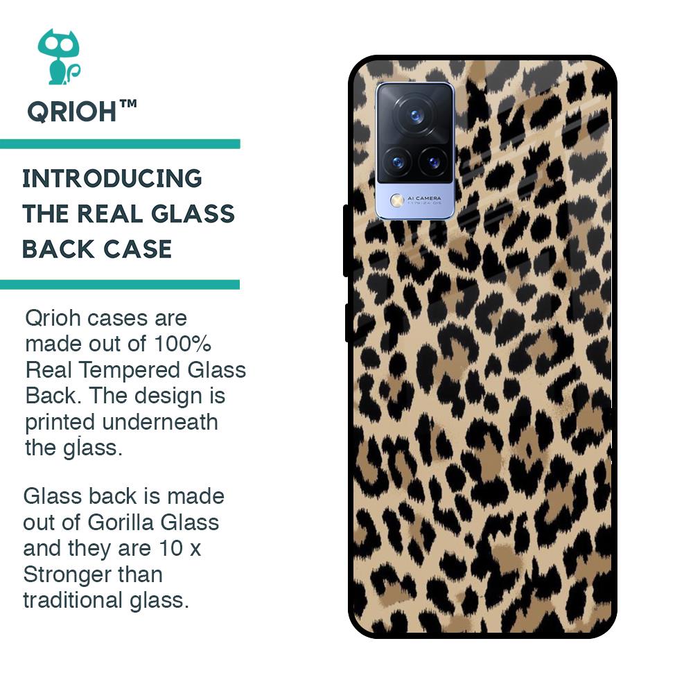Leopard Seamless Glass Case For Vivo V21