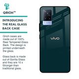 Hunter Green Glass Case For Vivo V21