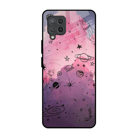 Space Doodles Samsung Galaxy M42 Glass Back Cover Online