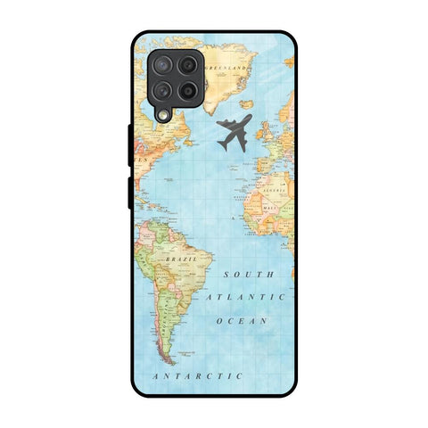 Travel Map Samsung Galaxy M42 Glass Back Cover Online