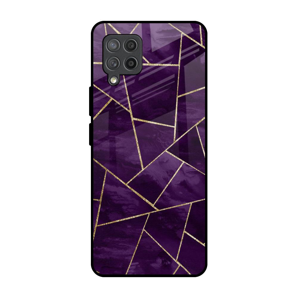 Geometric Purple Samsung Galaxy M42 Glass Back Cover Online
