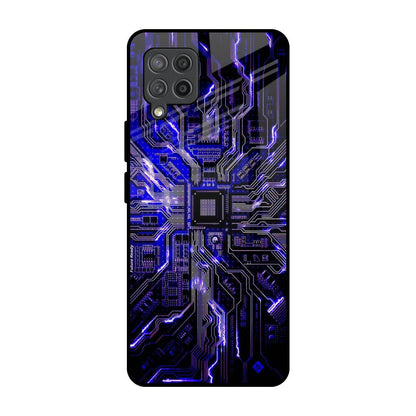 Techno Color Pattern Samsung Galaxy M42 Glass Back Cover Online