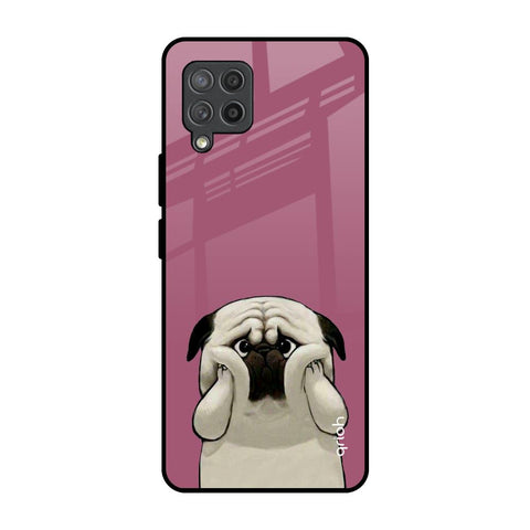 Funny Pug Face Samsung Galaxy M42 Glass Back Cover Online