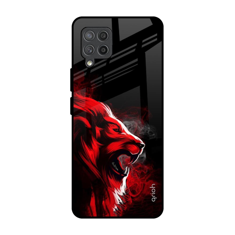 Red Angry Lion Samsung Galaxy M42 Glass Back Cover Online