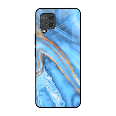 Vibrant Blue Marble Samsung Galaxy M42 Glass Back Cover Online