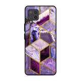 Purple Rhombus Marble Samsung Galaxy M42 Glass Back Cover Online