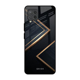 Sleek Golden & Navy Samsung Galaxy M42 Glass Back Cover Online