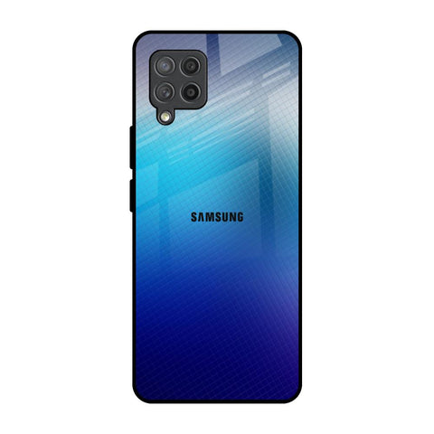 Blue Rhombus Pattern Samsung Galaxy M42 Glass Back Cover Online