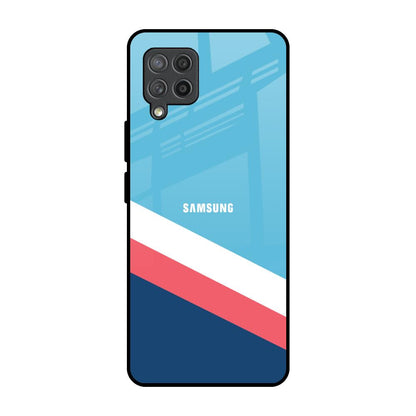 Pink & White Stripes Samsung Galaxy M42 Glass Back Cover Online