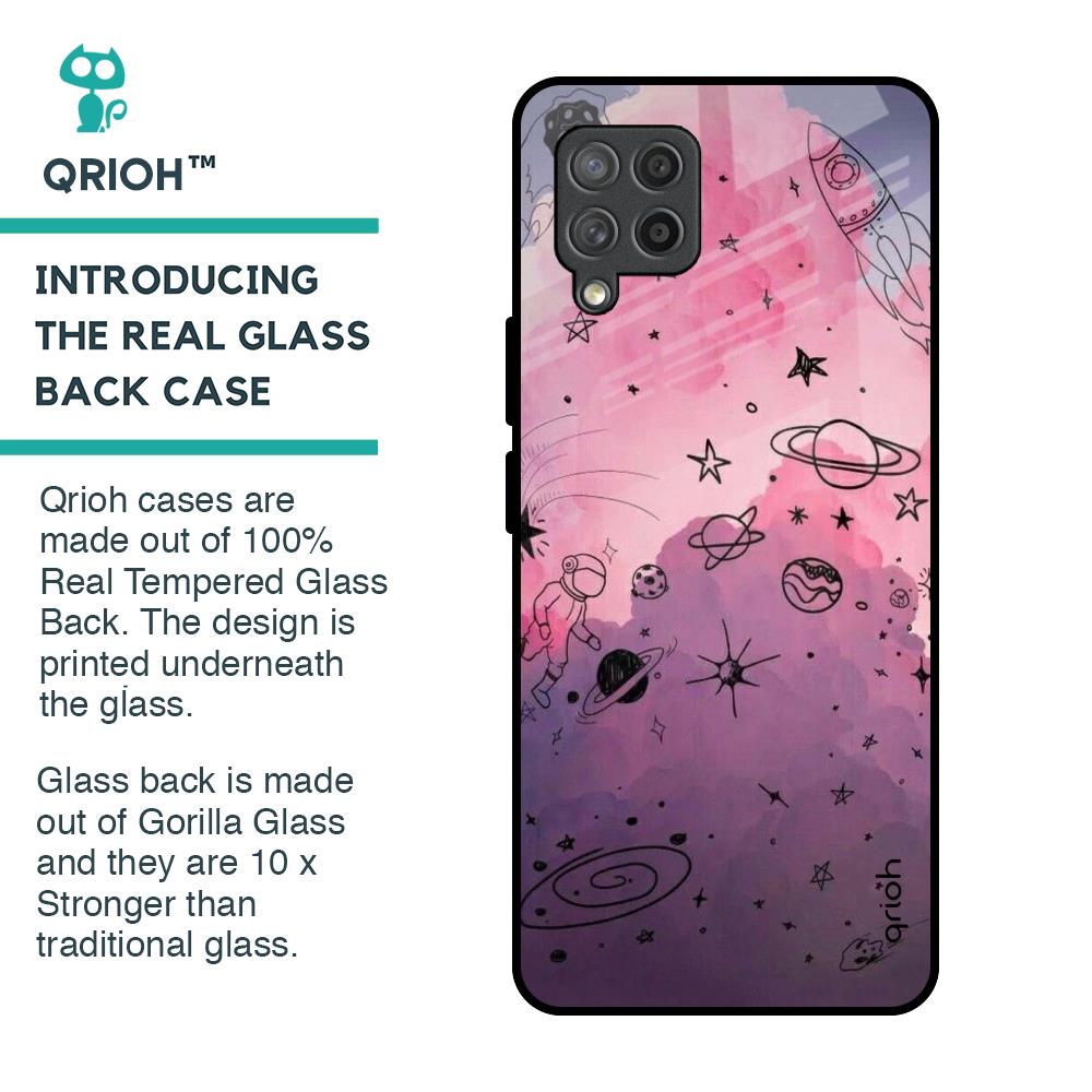 Space Doodles Glass Case for Samsung Galaxy M42